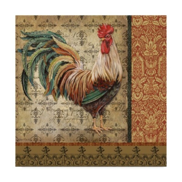 Trademark Fine Art Jean Plout 'Vintage Rooster 1' Canvas Art, 18x18 ALI37424-C1818GG